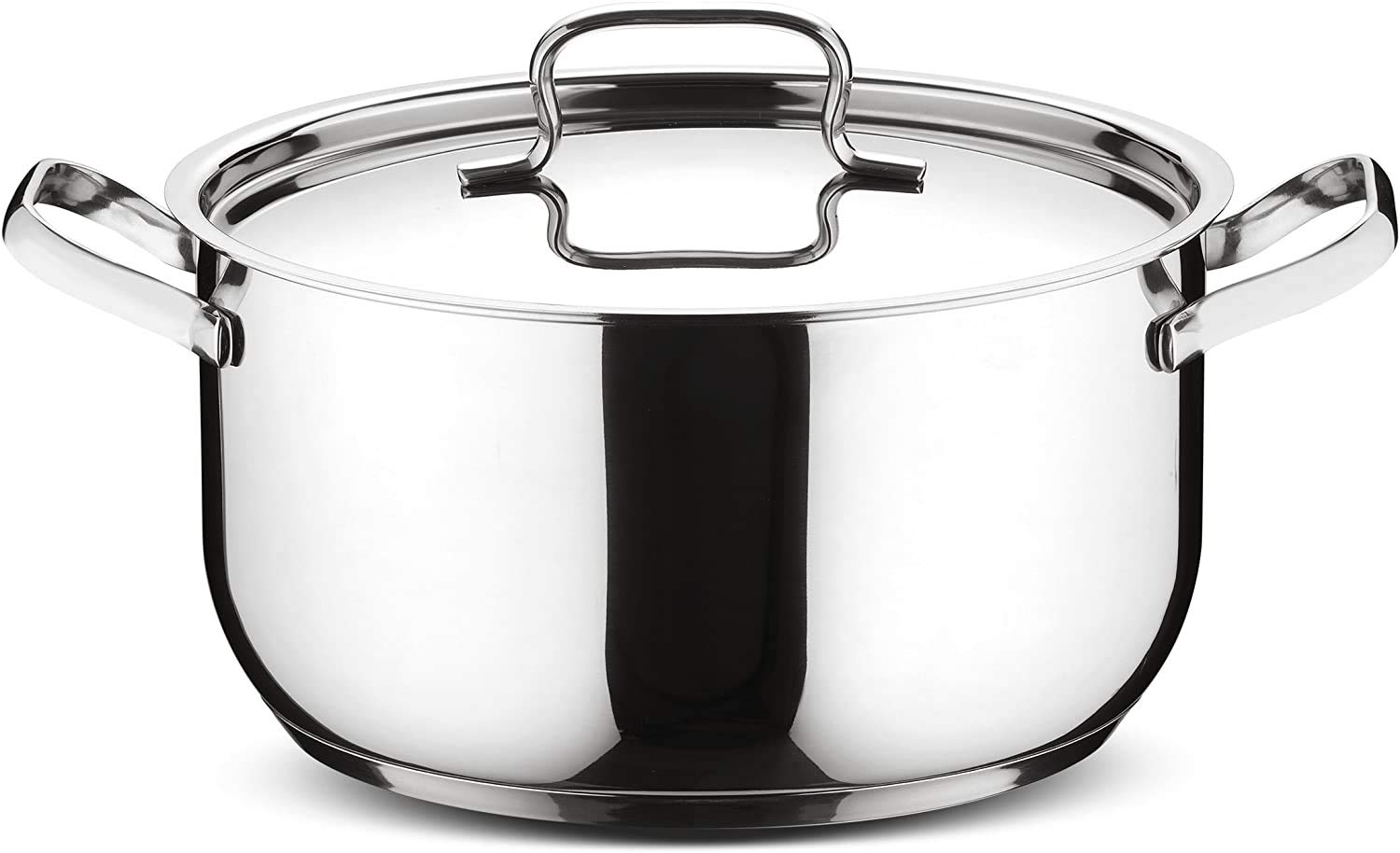 Lagostina Sfiziosa Batterie Cuisine en Acier Inox 18/10, Induction, Gaz et Four, 24 Pièces, Fond Lagoseal Plus, 6 Marmites, 1 Faitouts, 1 Casserole, 1 Pot à Lait, 8 Couvercles, 7 Ustensiles