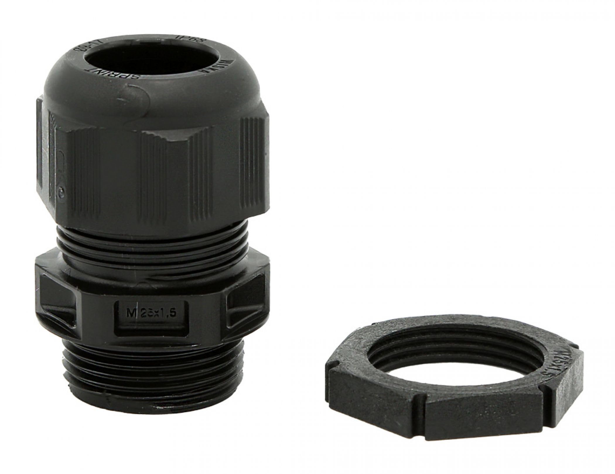 Wiska Black 99705 Glp25 M25 Sprint Cable Gland, Pack Of 10, Clamping Range 9-17Mm,
