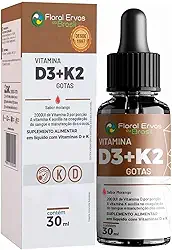 Vitamina D3 + K2 Gotas 2000UI Por Porção 30ml