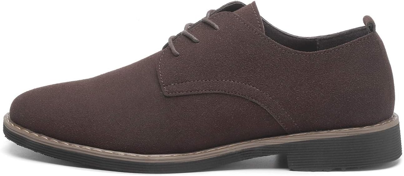 DADAWEN Men's Suede Dress Shoes Casual Lace Up Oxfords Shoes