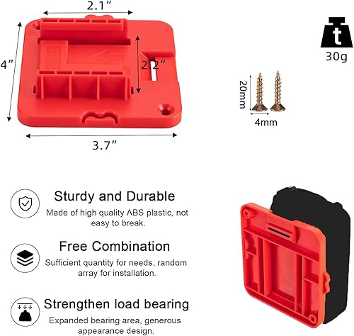 Miniatura 2 de Paquete de 5 soportes de batería para Craftsman de 20 V, soporte de muelle apto para CMCB204 CMCB202 CMCB201 CMCS500B (con 10 tornillos, sin batería)