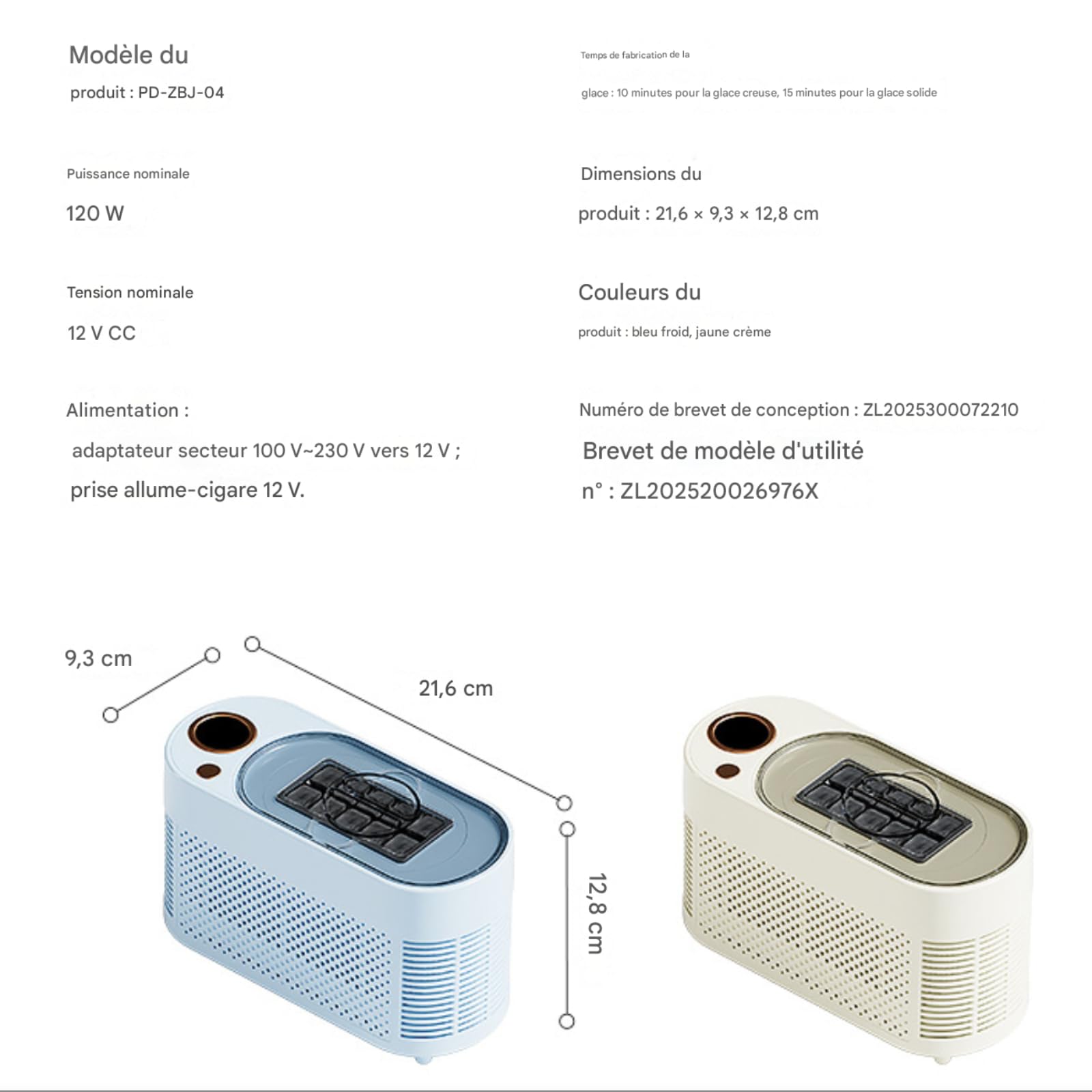 Macchina per ghiaccio portatile, produce rapidamente 10 cubetti di ghiaccio, ideale per casa, ufficio, campeggio e auto, blu