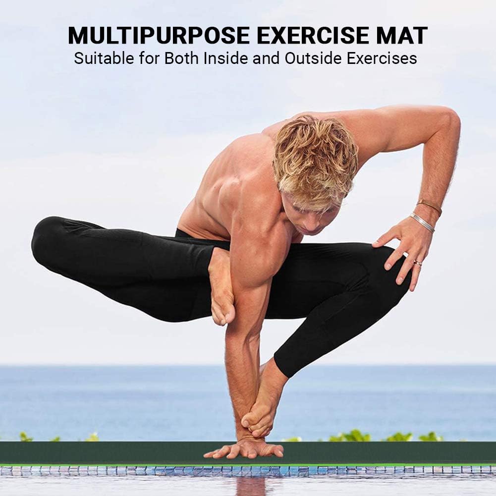 Yoga Mat 6mm Thick, Non-Slip Lightweight Exercise Mat with Carry Strap and Bag, Supportive Pilates and Gym Mats for Home Use, Ideal for Yoga, Stretching, Meditation and Floor Workouts