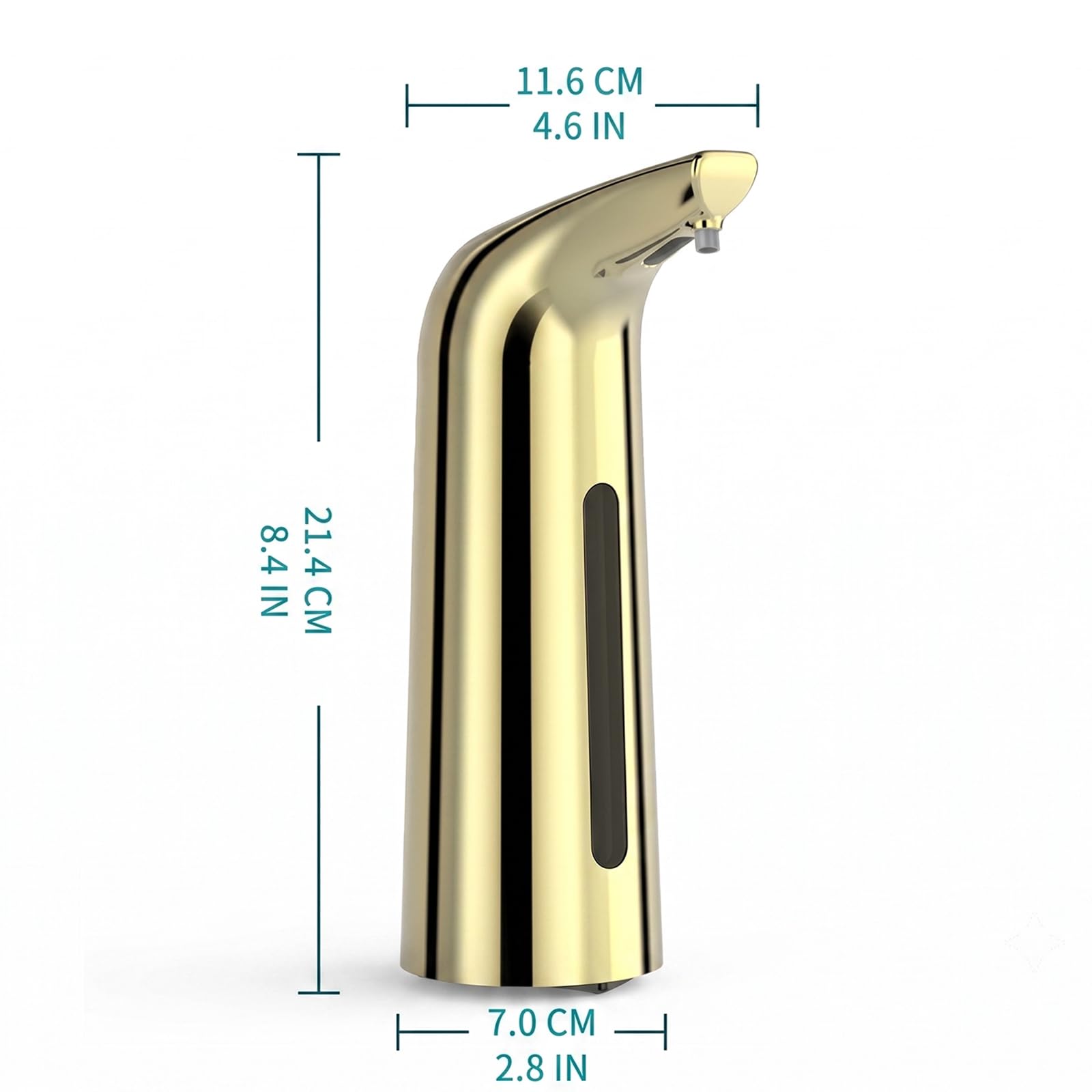 Dispenser Automatico di Sapone in Schiuma Color Oro, 4 Livelli Regolabili, Dispenser Touchless da 400 Ml per Bagno E Cucina