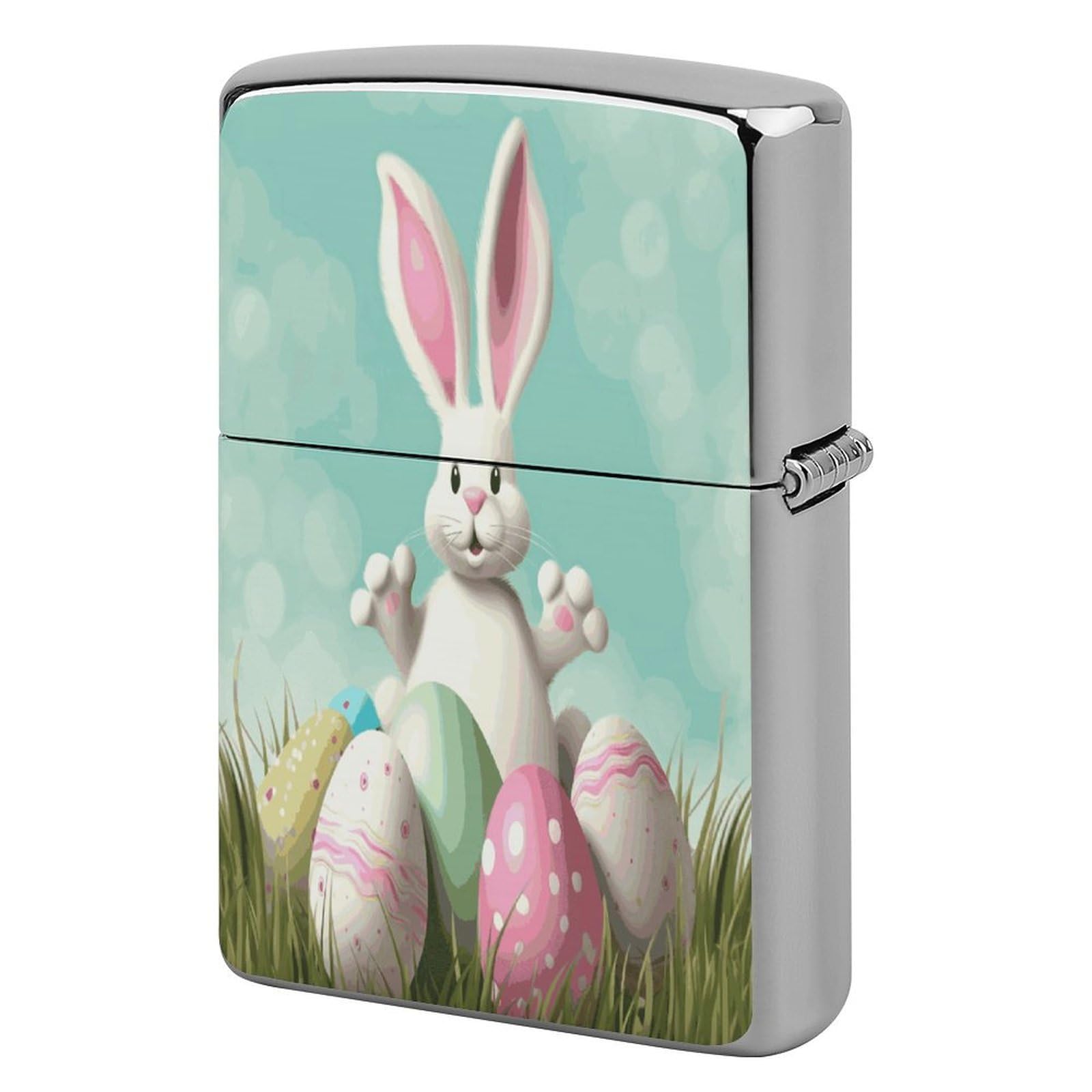 Happy Easter Eggs Bunny Tail1 Metal Lighter Case Sleeve Cover Holder