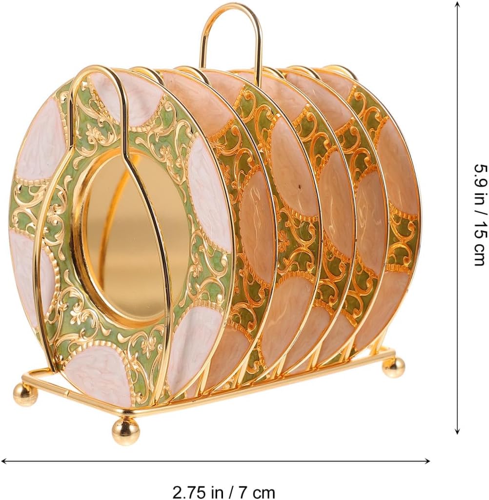 Stylish Modern Coasters and Saucers Holder Rack for Center Console Simple Cup Saucers Table Decor