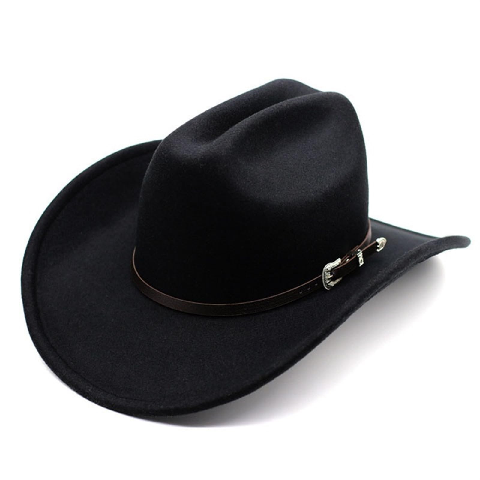 Cappello Cowboy Cappello da Cowboy Western Vintage for Uomo Gentiluomo Lady Jazz Cowgirl con Berretti in Pelle a Tesa Larga(White)