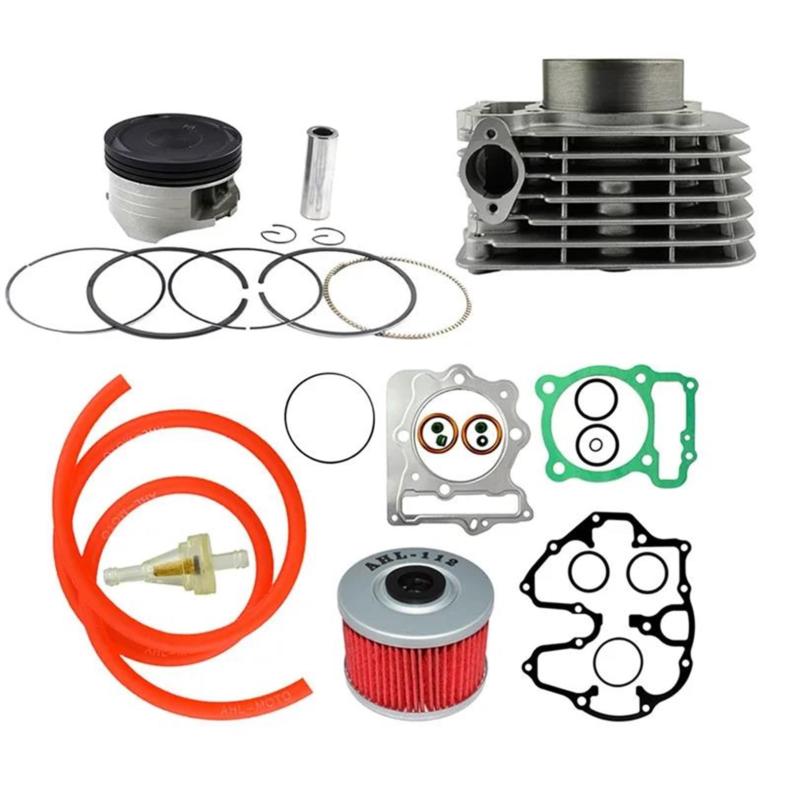 NOLLAM Junta de Motocicleta Piezas Motor Motocicleta Cilindro Aire 85 Mm Y Junta Anillos Pistón Manguera De Combustible Y Kit De Filtro De Gasolina Y Aceite para Honda XR400 1996-2004 2003 2002 2001