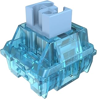 MAGIC-REFINER AS Jelly Blue Panda Pre-Lubed Tactile Switches for Mechanical Keyboard, 50gf, 3 Pin, 45 PCs, SMD, Transparent Cover, Dustproof Splashproof, MX Switches for DIY Gaming Keyboard Kit