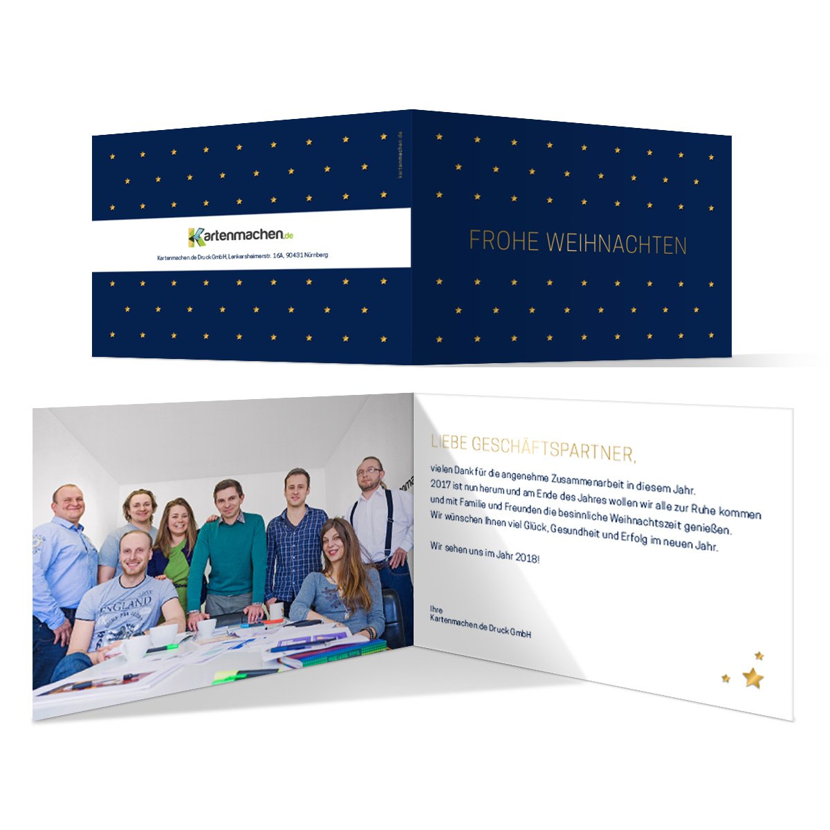 50 x Weihnachtskarten Firmen Geschäftlich Business Grußkarten Weihnachten - Sternenhimmel
