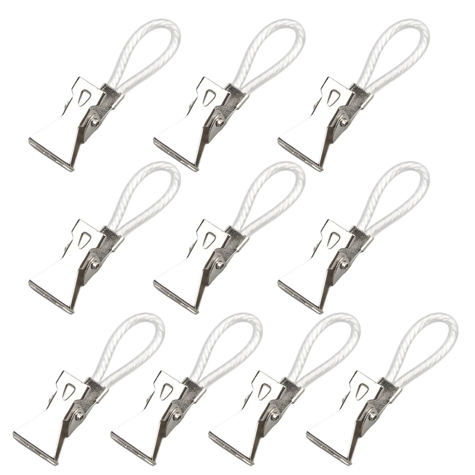 Obotsnoi White 10Pcs Sturdy Metal Materials Towel Clip With Hanging Hoop Portable For Kitchen Bathroom And Household Daily Use