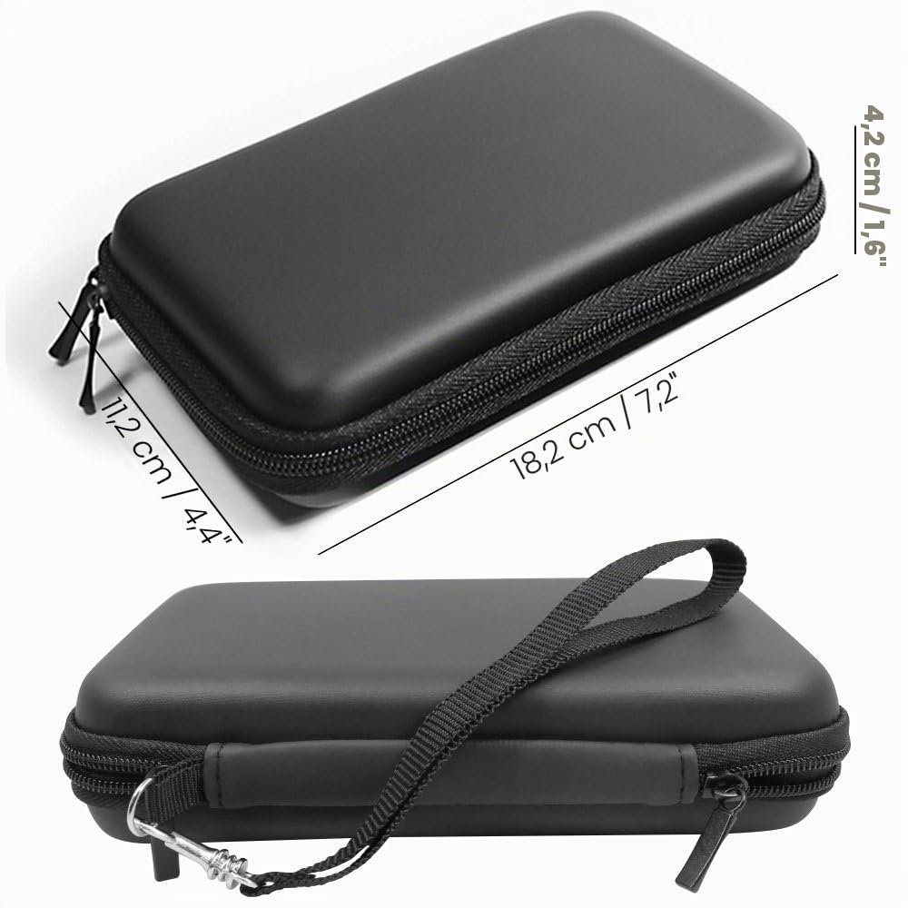 Étui de Protection pour Nintendo New 3DS XL avec Film de Protection d'écran, AFUNTA 2 Protecteurs en Verre Trempé pour Écran Supérieur et Films en Pet pour Écran Inférieur, 1 EVA Housse de Transport