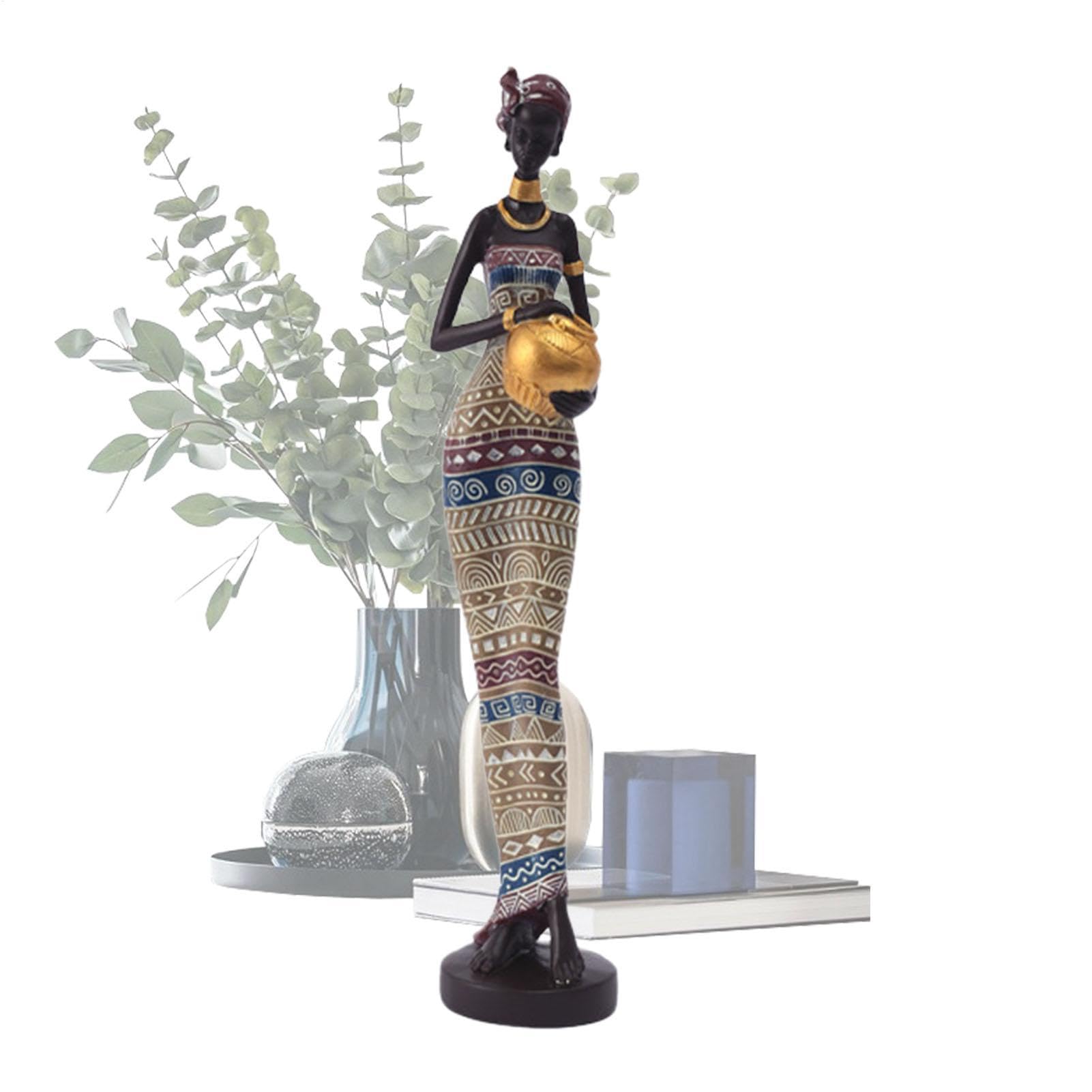 Figuras africanas - Estatua de las mujeres africanas de resina, decoración de las estatuas africanas | Figura mujer africana arte coleccionable, mesa de resina decoraciones para la li