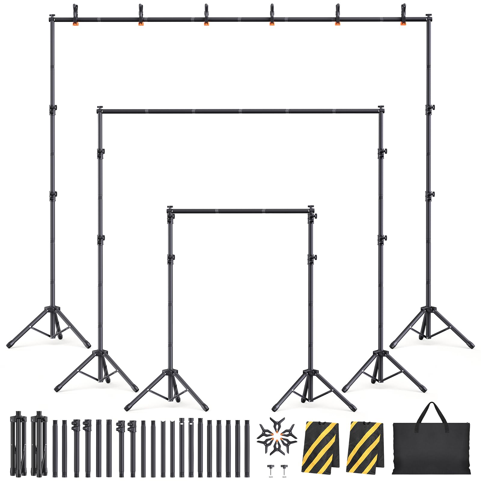 Photo 1 of Backdrop Stand Kit - 6 Widths, 10x8.5ft Adjustable Background Stand for Parties & Studio Photography