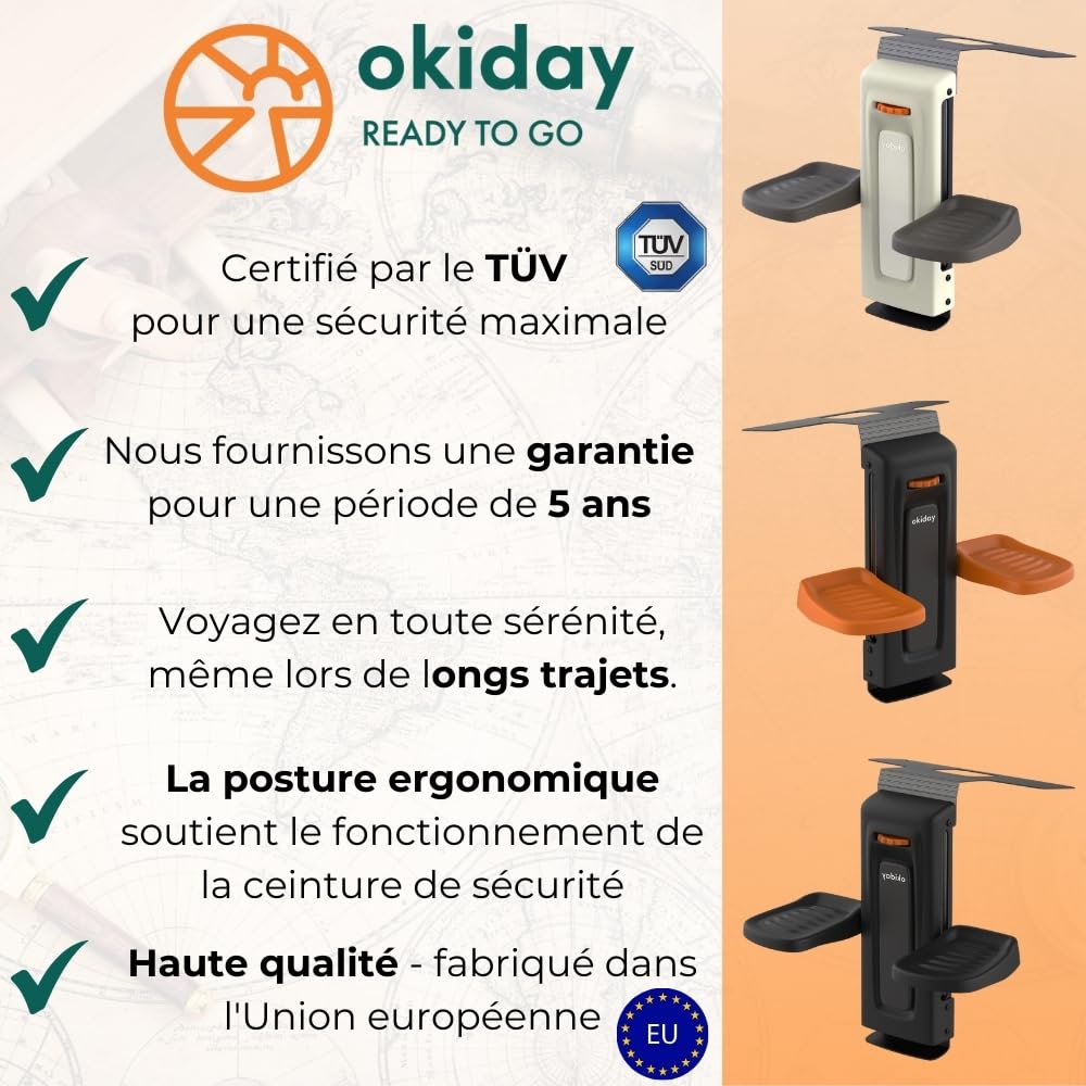 Repose-pieds pour sièges auto - noir, pour sièges auto de 15 à 36 kg