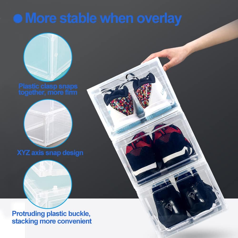 Tор Rаtеd NATGIFT Foldable Shoe Box Men are Under Size 14, Newly Upgraded, Reinforced Version, Stackable Clear Shoe Storage Box - Storage Bins Shoe Container Organizer, 6 Pack, Transparent Frее Shірріng 🛒 NATGIFT Foldable Shoe Box Men are Under Size 14, Newly Upgraded, Reinforced Version, Stackable Clear Shoe Storage Box - Storage Bins Shoe Container Organizer, 6 Pack, Transparent