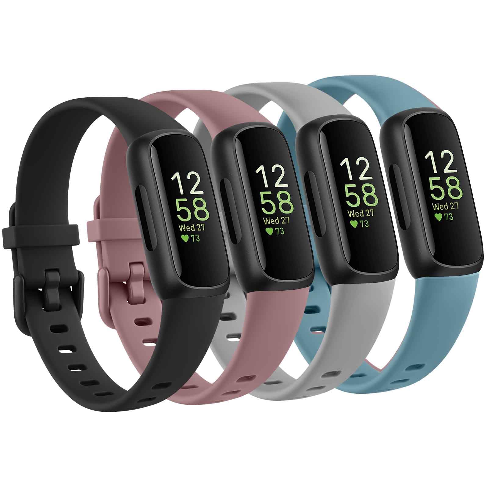 Straps for Fitbit Inspire 3 Strap for Women Men, 4Pack Silicone Strap Sport Replacement Wristband for Inspire 3
