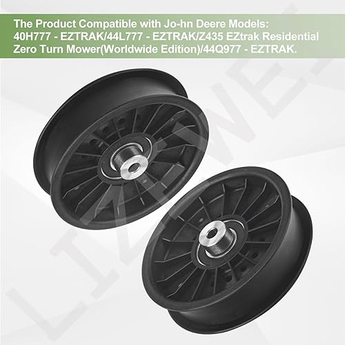 Miniatura 7 de 2 poleas tensoras planas AUC11241 compatibles con tractores de césped Jo-hn Deere X500, X520, X530, X534, X540, X584, sustituye a AM136441, AM138081