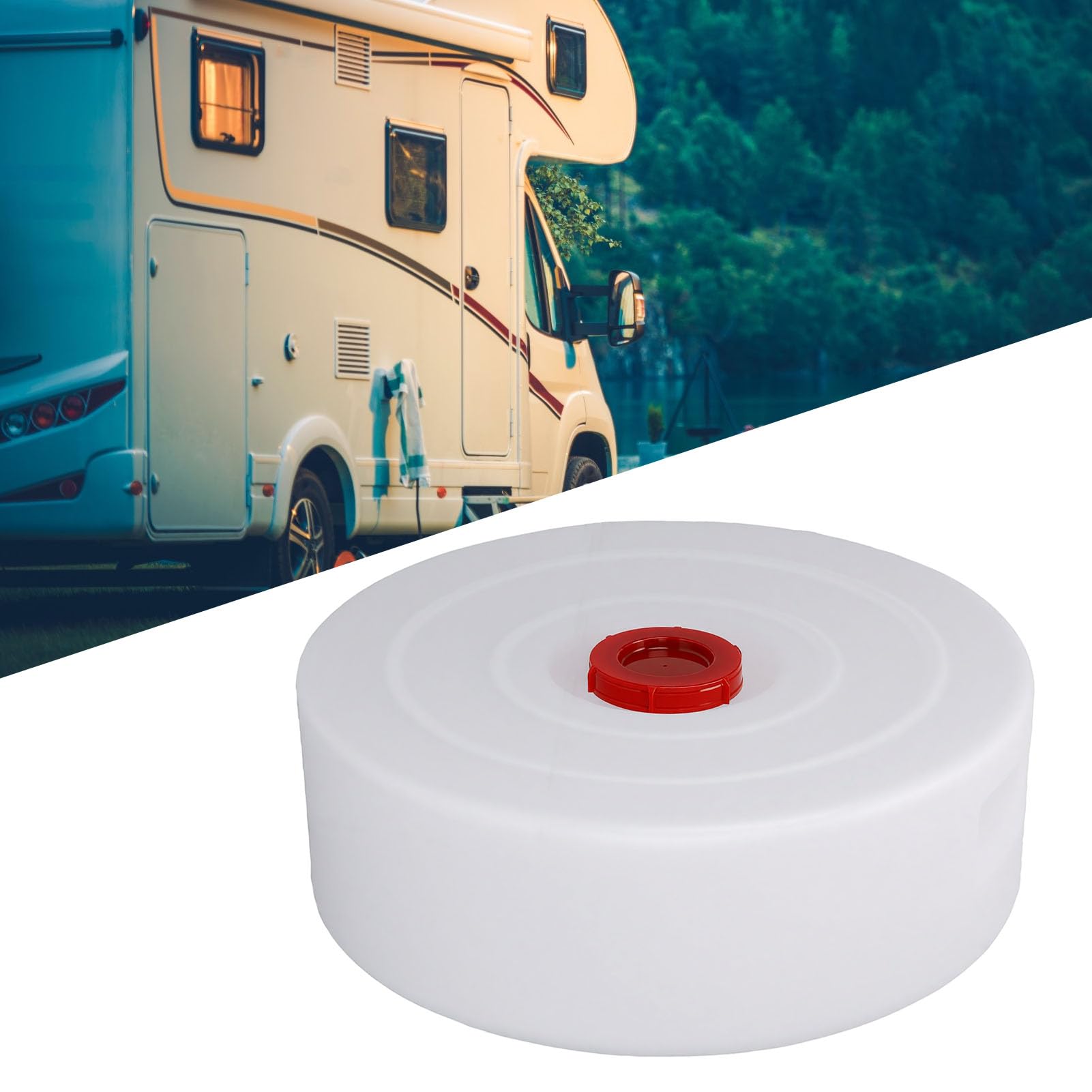 Yctze Wohnmobil-Wassertank, Süßwassertank, Wasserspeichertank, 12 Gallonen, 45 L, LLDPE in Lebensmittelqualität, Nahtlos, Auslaufsicher, mit Verstecktem Griff, 100 Mm Einlass