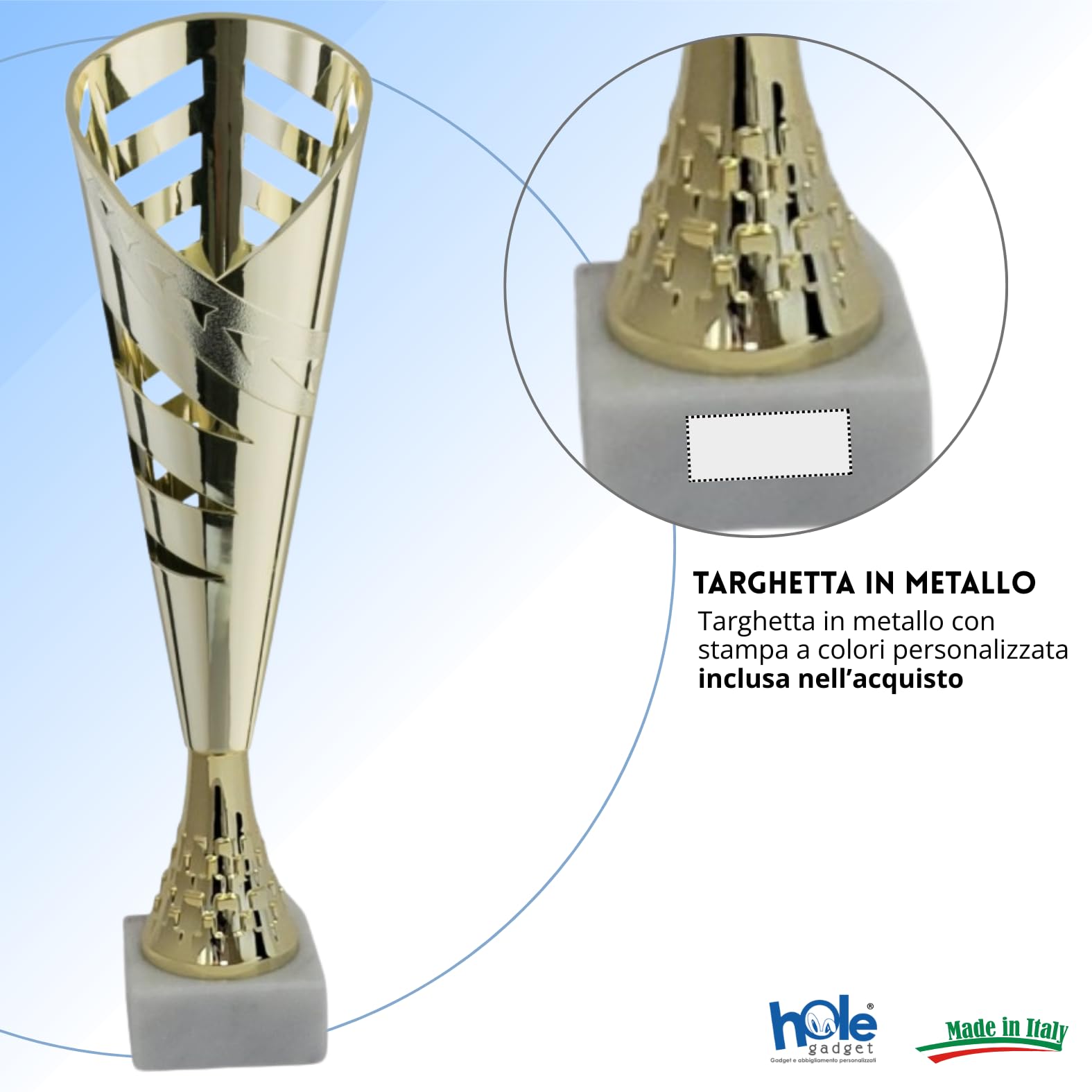 Coppa Trofeo Personalizzabile 35, 33, 31 cm Singolo o Set Tutti Gli Sport, Calcio, Calcettto, Tennis, Basket, Padel, Fantacalcio, Premiazioni cod 13.191