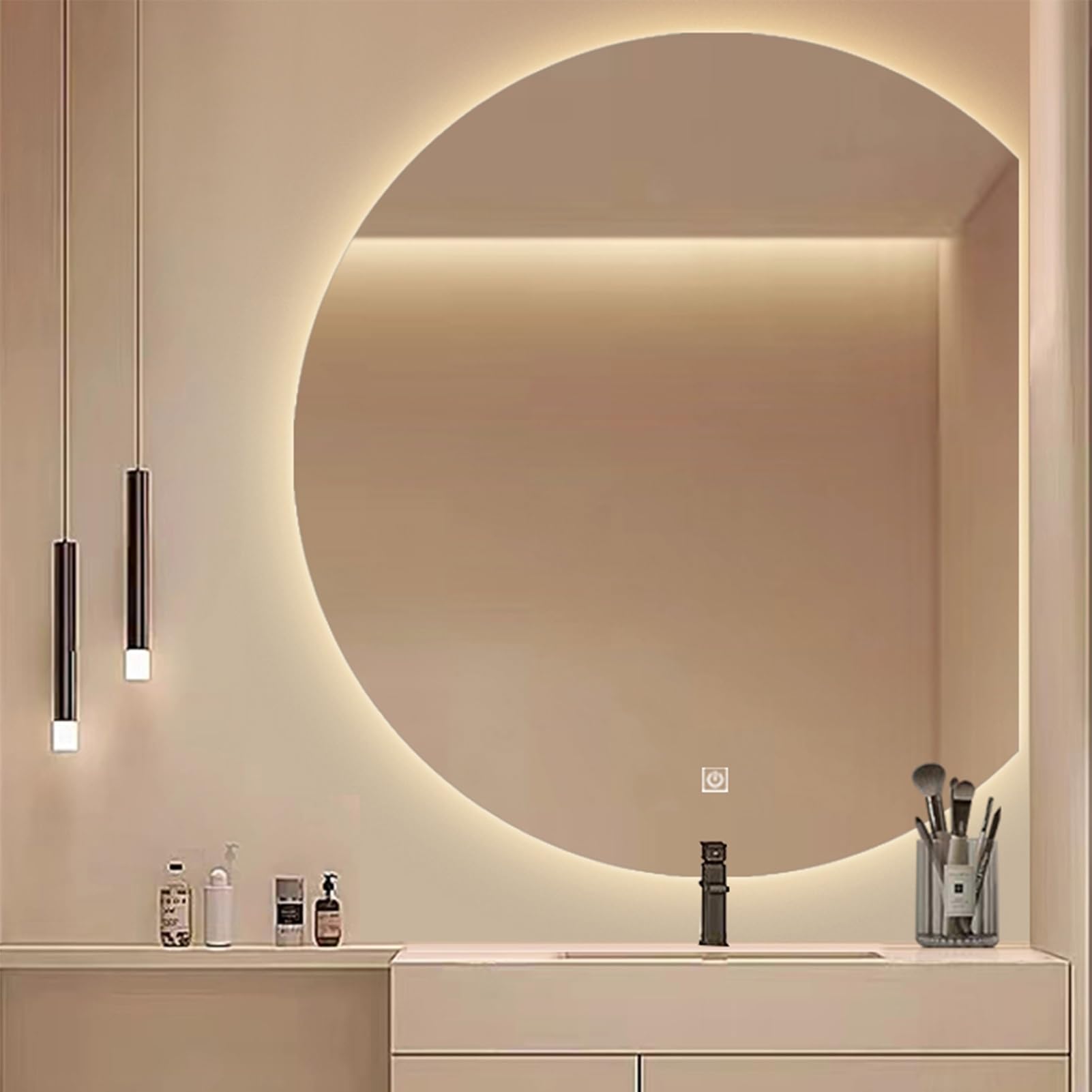 Badkamerspiegel met Verlichting - Aura - 90CM Organisch - Anti Condens