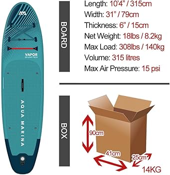 Amazon.com : Aqua Marina Vapor 10' 4 '' Inflatable Stand Up Paddle