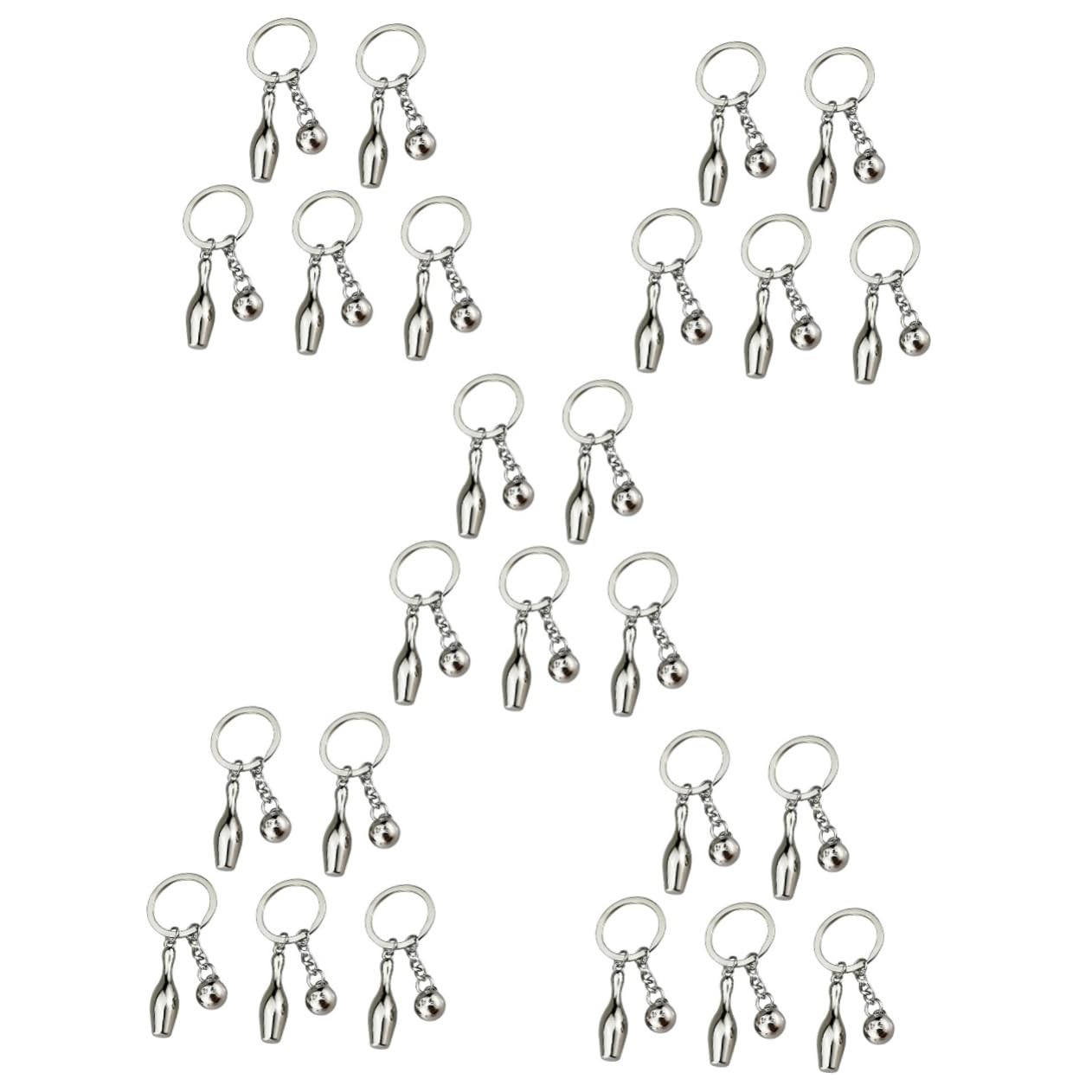 BESPORTBLE 25 Stck Bowling Schlüsselanhänger aus Zinklegierung Sportliches Design Modischer Bowling Pin Anhänger als Stylisches Mitbringsel und Deko für Schlüssel Rucksack Auto