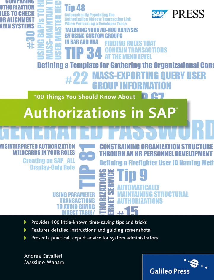 Buy Authorizations in SAP: 100 Things You Should Know About... — BookShops.in