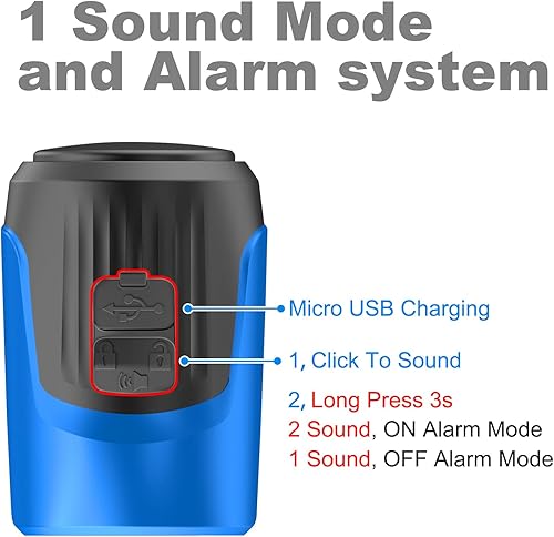 Miniatura 2 de kimairy Campana de bicicleta eléctrica, alarma antirrobo de 125 db, bocina de bicicleta eléctrica para adultos con 1 modos de sonido, batería