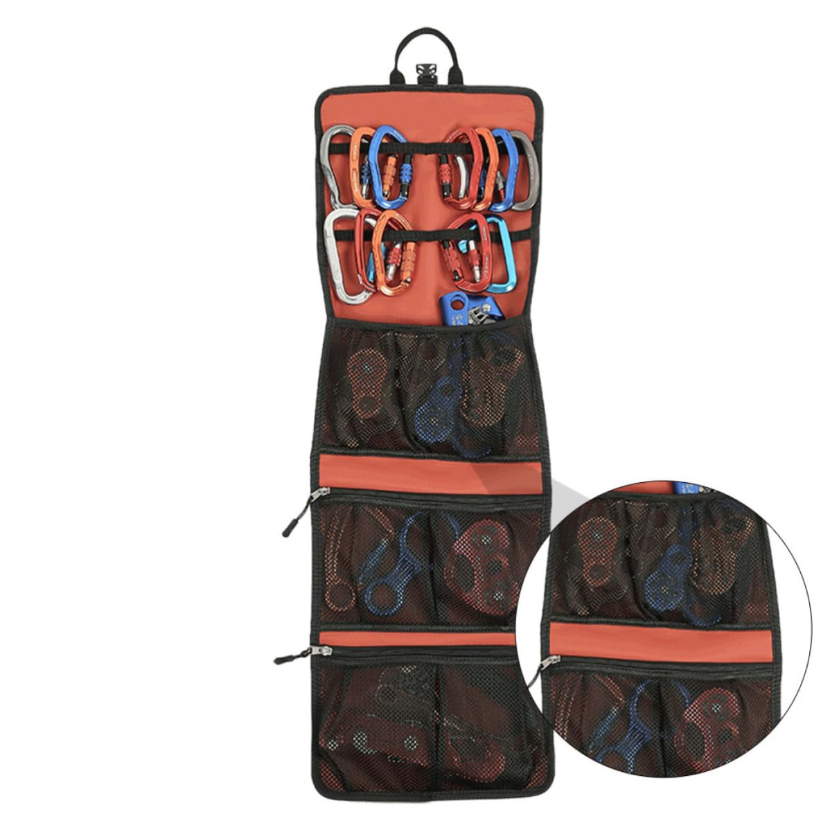 BETOOKY Borsa Arancia in per Attrezzatura Pieghevole Arrampicata Nylon | Antigraffio e Portatile, per Attrezzatura da Arrampicata, Soluzione Compatta per Viaggio e Ordine