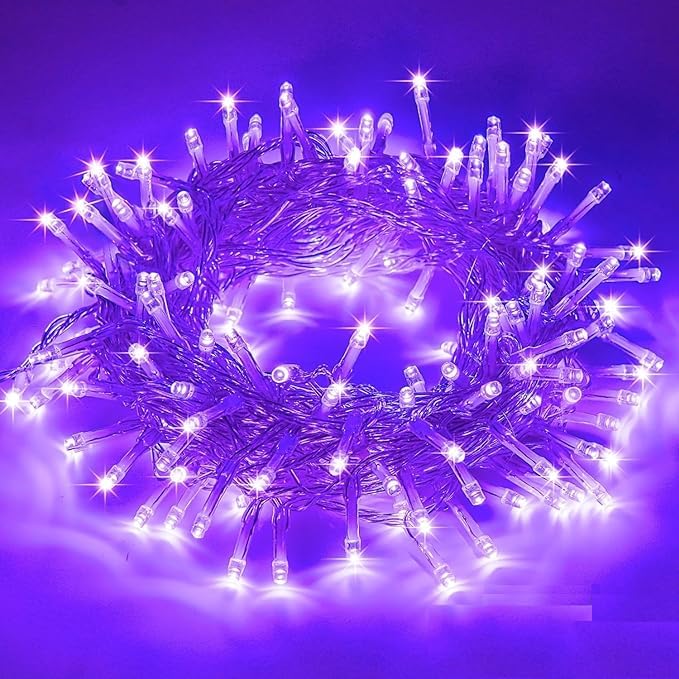 Image of Lexton 40 LED Decorative String Light | Plug Sourced | Suitable for Indoor & Outdoor Decorations, Diwali, Christmas, Wedding, Party, Lawn, (Pack of 50, Purple)