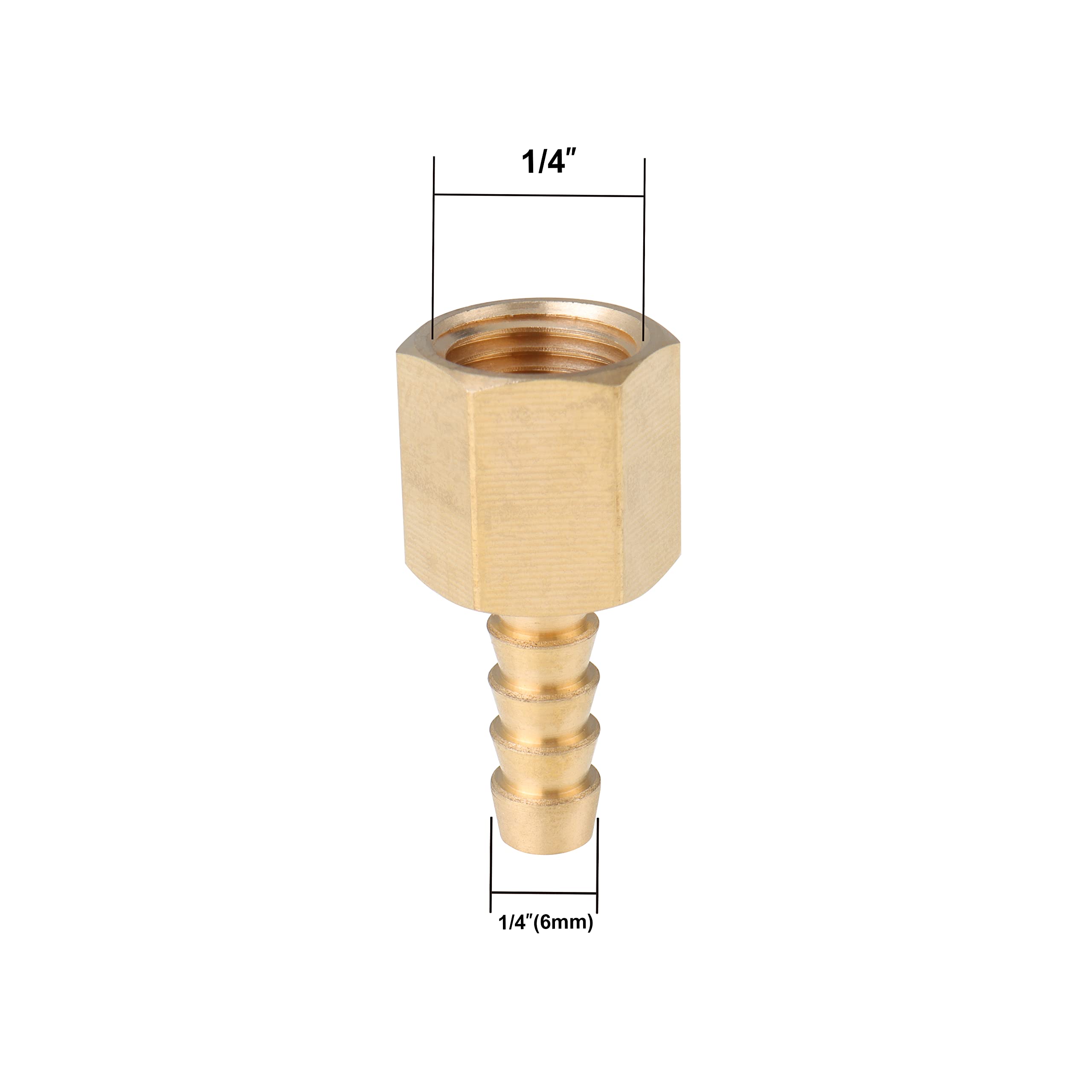 LTWFITTING Assortment Kit Tube OD (3mm 6mm 8mm 10mm 12mm) x 1/4-Inch Female BSPP Brass Hose Barb Connector Set (Pack of 40) - Image 3