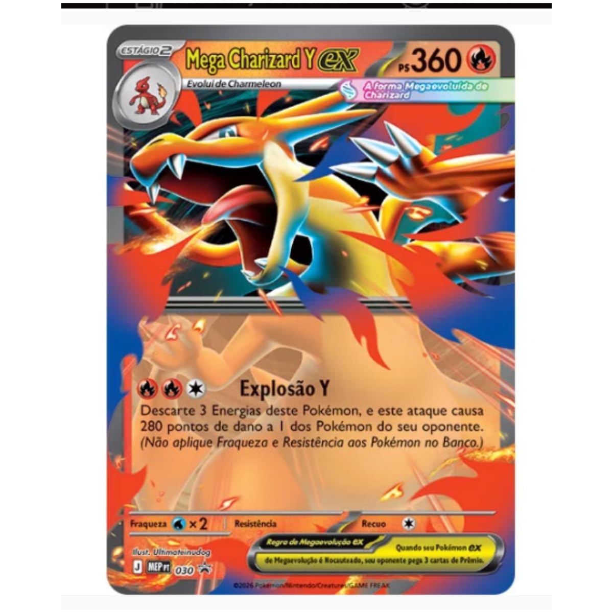 Cartas Pokémon Coleção Mega Charizard Y ex com 61 Cards Copag