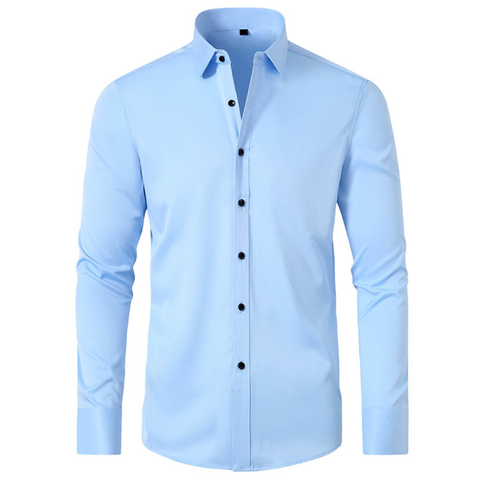 Mens Dress Shirts Long Sleeve Gentle Man Wedding Formal Button Down Shirts Wrinkle-Free Stretch Shirts Regular Fit