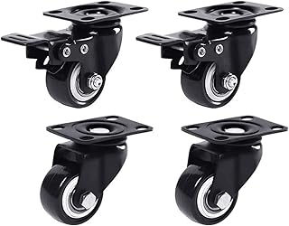 4 sztuk kółka meblowe ciche koła stałe płyty 1.5/2 calowe 40 / 50mm 20 0 kg. Wózek przemysłowy uniwersalne obrotowe kółka transportowe podwójne łożysko na drewniane dywan podłogi