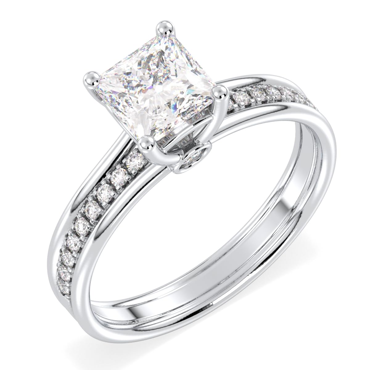 Certified 0.87- 4.8 Carat Moissanite Engagement Ring for Women, D Color VVS1 Clarity, 925 Sterling Silver With 18K Gold Rhodium Plated Solitaire