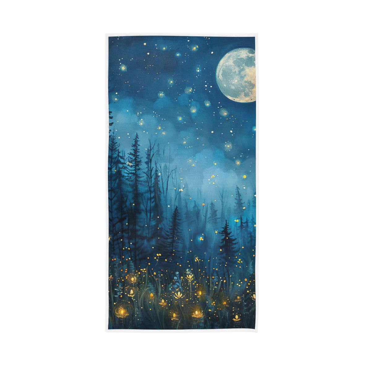LSRCPD Moonlight Trees Hand Towel, Hand Towels for Bathroom 15 x 30 Inches, Cotton Hand Towels