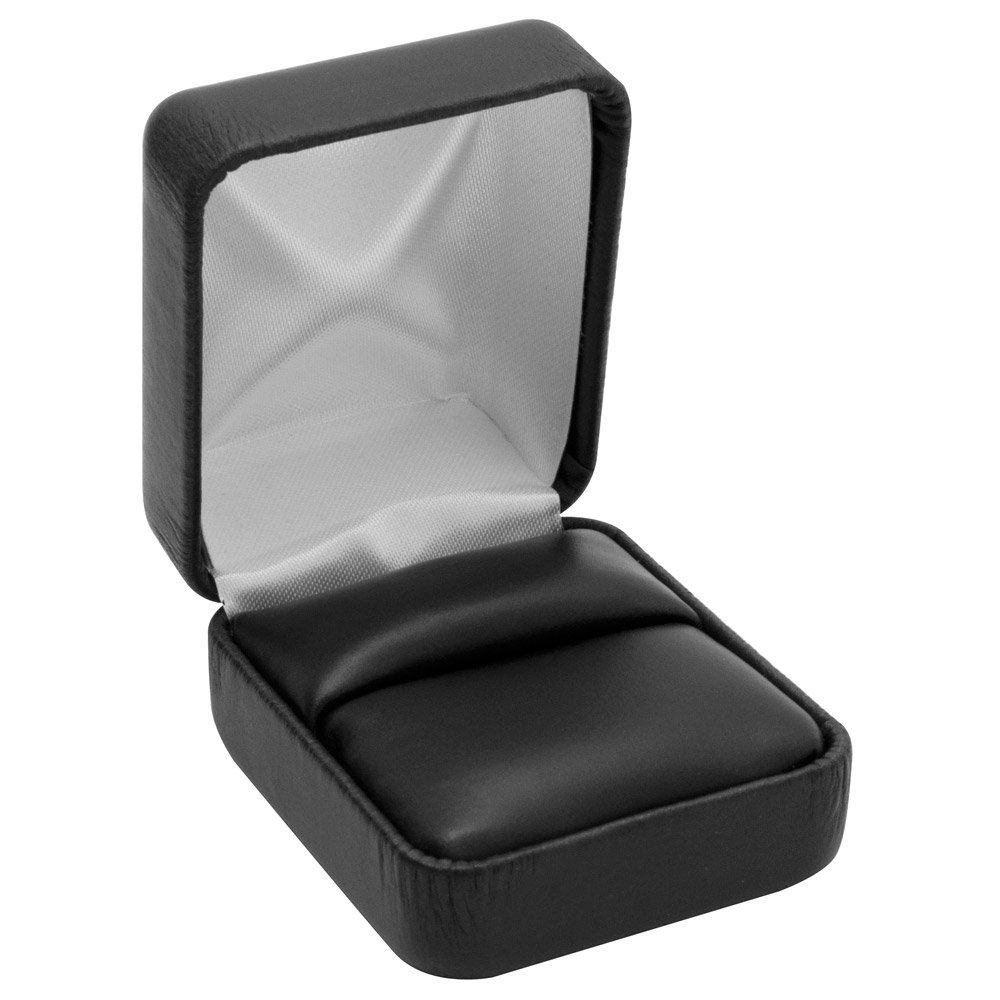 Display and Fixture Store Black Leather Jewelry Ring Packaging Boxes ~ Pack of 12