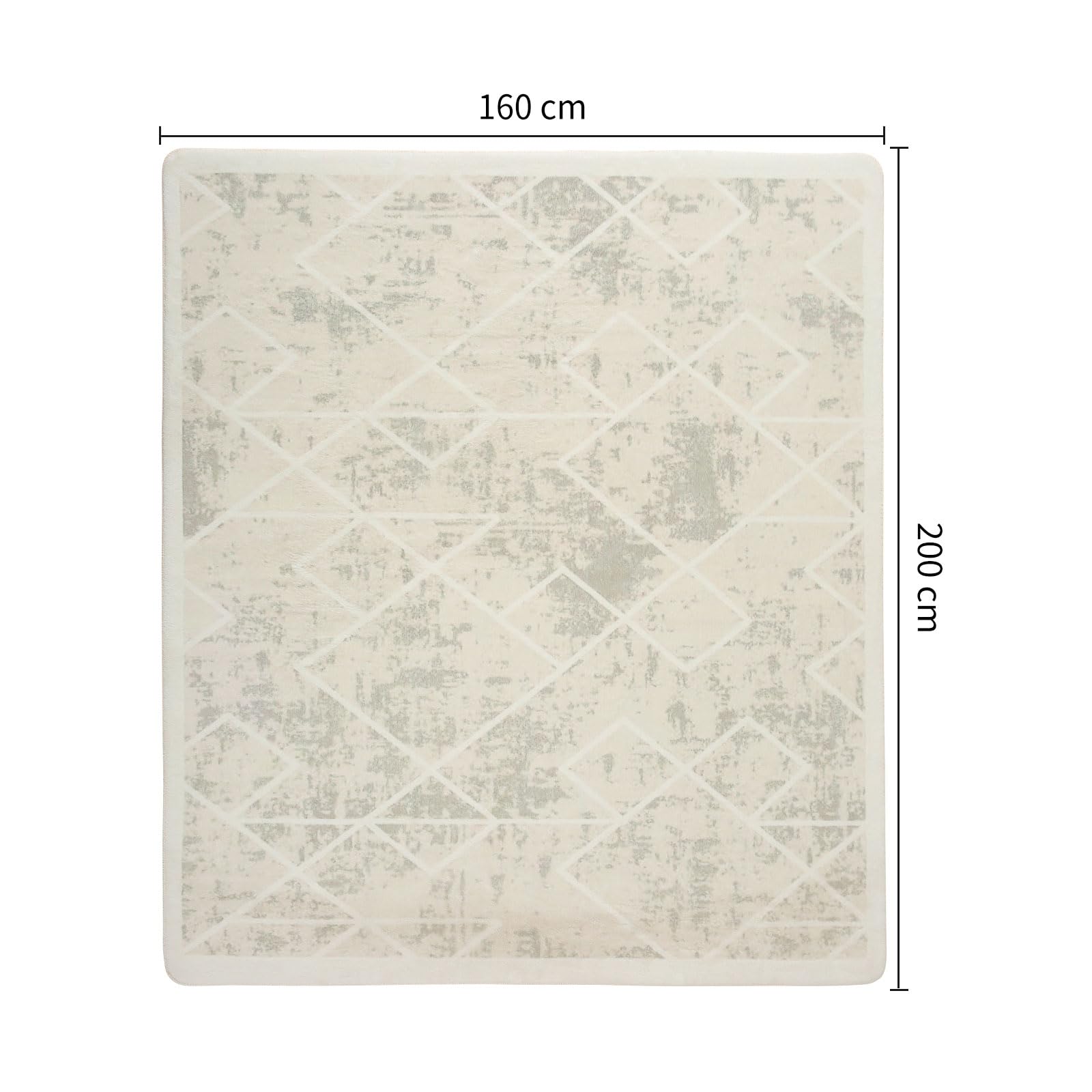 Alfombra Salon 160x200 Alfombras de Habitacion Crema Marfil Blanco Blanco Bebe Infantil Vinilica Pelo Corto Moderna Abstracta Geometría Suave Antideslizante Dormitorio Accesorios