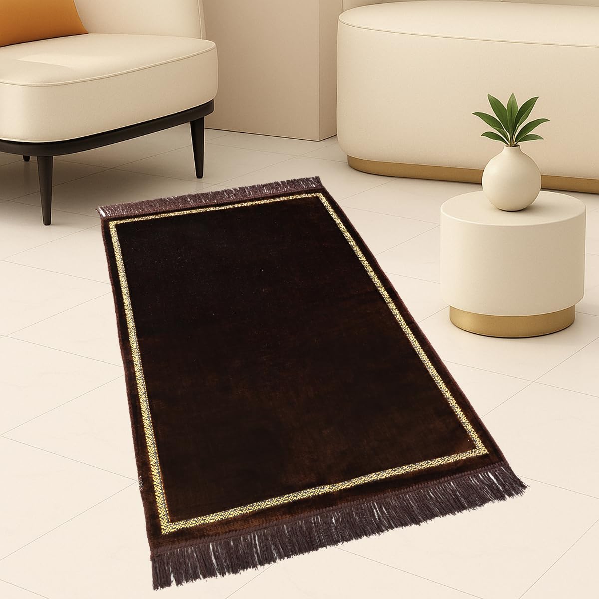 Velvet Prayer Mat - Blue Janamaz for Namaz -10