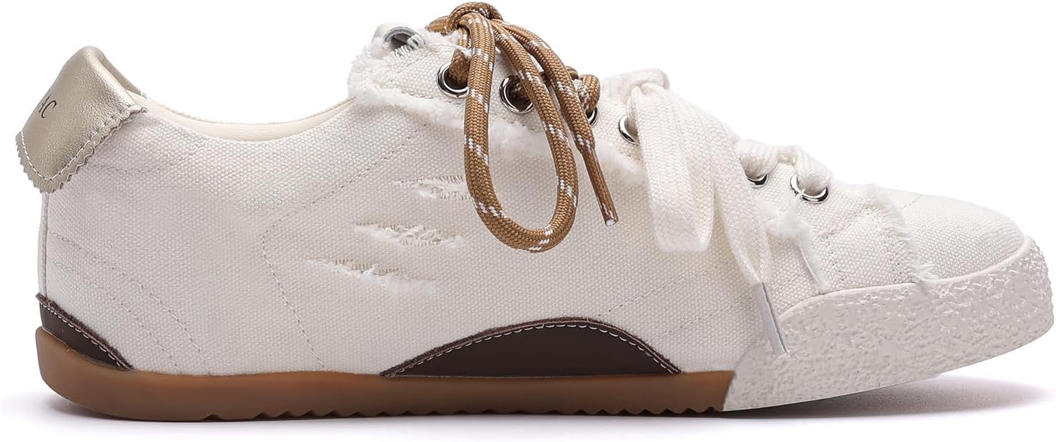 Women’s Fashion Star Sneakers, Lace-Up Low Top Cowhide Suede Casual Shoes, Breathab... - Image 3