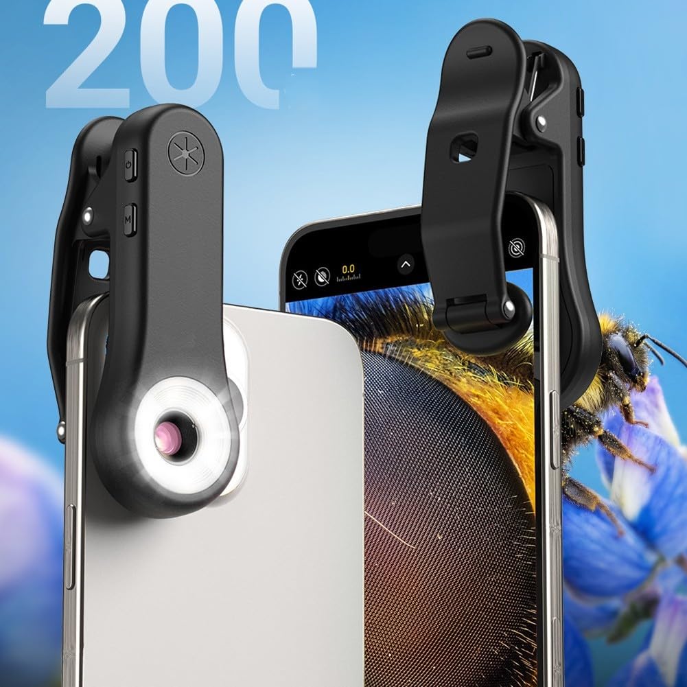 Handmikroskop 200X Vergrößerung UV Licht Analyse | 200X Standard, bis für 1000x für zoom, CPL Filter, scharfe Bilder, keine Reflexionen