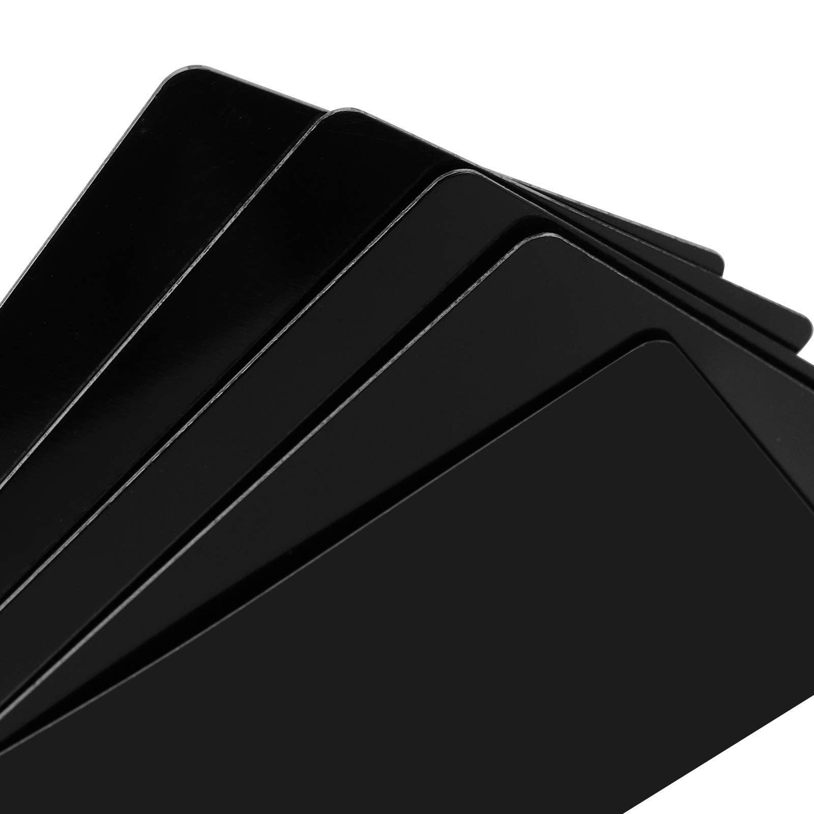 FAATCOI 100 tarjetas de visita de metal en blanco, tarjetas de grabado láser de aluminio Material en blanco para tarjeta de felicitación de cliente DIY tarjetas de regalo, negro