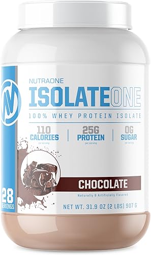 NutraOne Proteína aislada de suero en polvo IsolateOne - Polvo aislado de suero 100% puro (chocolate Gourmet, 2 libras)