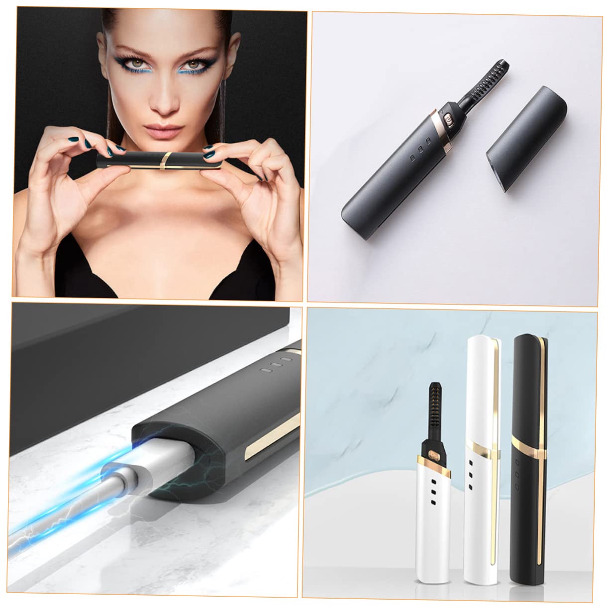 Gogogmee Heated Eyelash Curler Set Electric Curlers Temperature Control Non-Slip Grip