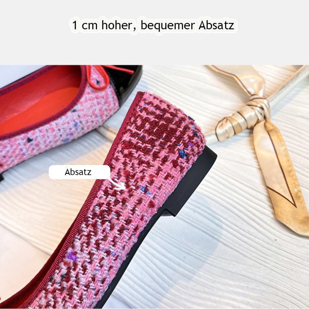 Ballerine da Donna comode, Mocassini da Donna con Tessuto Tweed, Eleganti Slip-on estive con Suola Antiscivolo, Sandali Bassi per Uso Quotidiano e Occasioni Festive