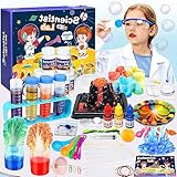 Kit de Experimentos Científicos, Kit Científico con 70+ Experimentos, Kit de Ciencias Juego de química, Reacción Efervescente, Volcán, Cristal de Cría Stem Juguetes Kit de Ciencia Niños 4-12 Años