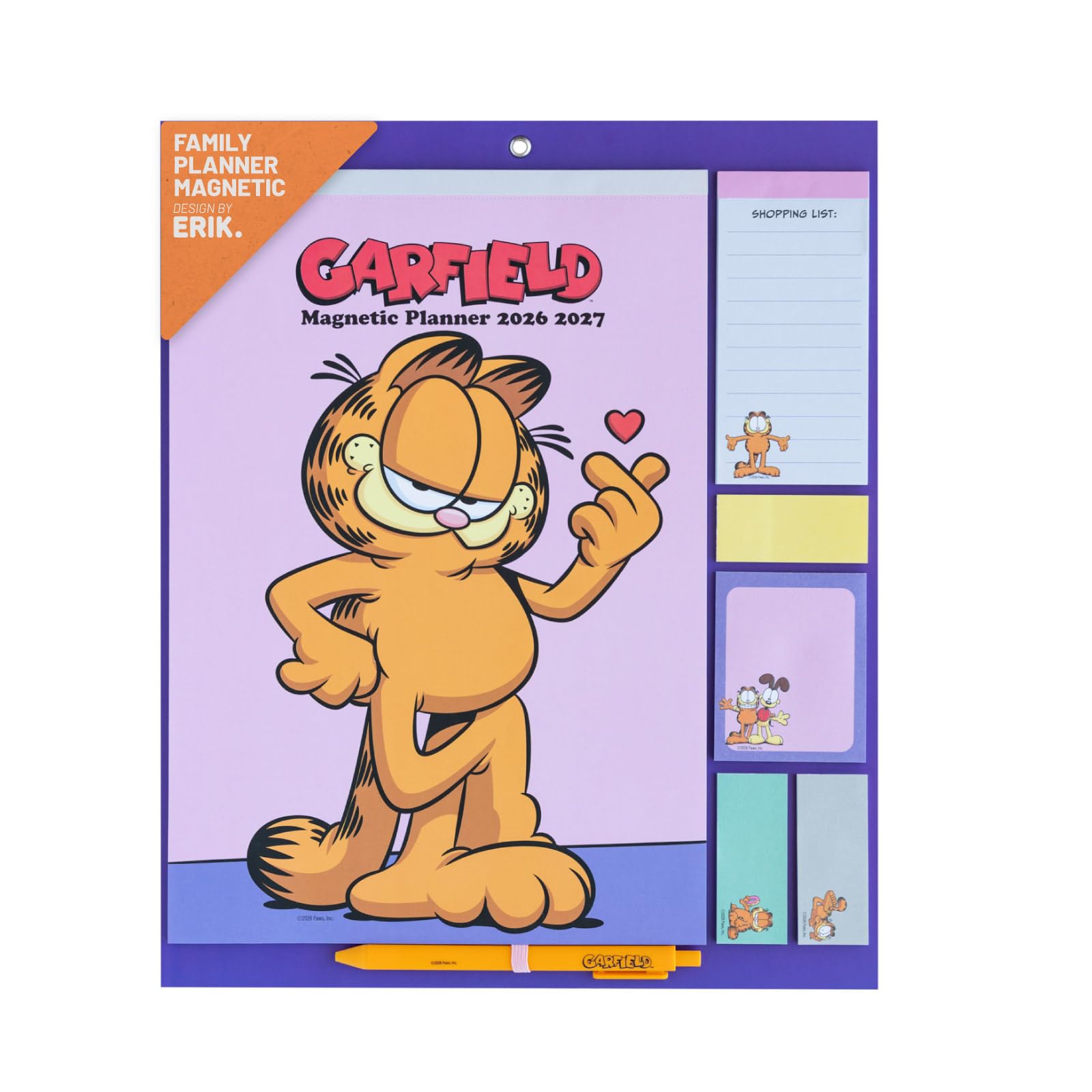 Grupo Erik Garfield Magnetic Calendar for Fridge 2027, Magnetic Planner
