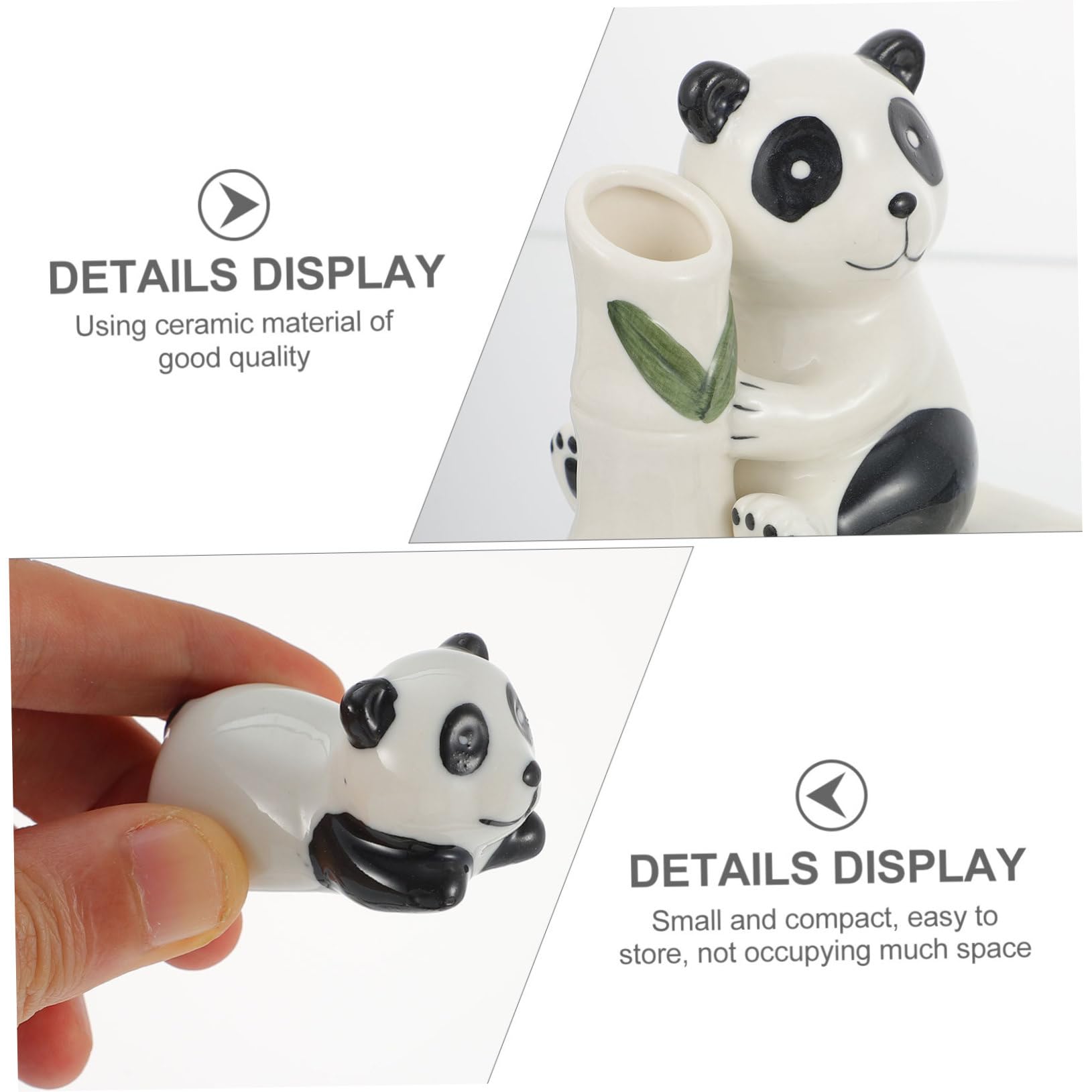 MAGICLULU Repose-Baguettes Panda en Céramique, 1 Set Blanc pour Baguettes