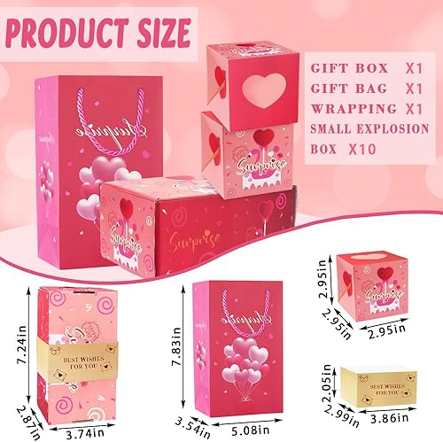 Miniatura 2 de ALIBBON Caja de regalo sorpresa, caja de regalo sorpresa para dinero, caja sorpresa, caja de regalo de explosión en efectivo, caja de deseos, caja